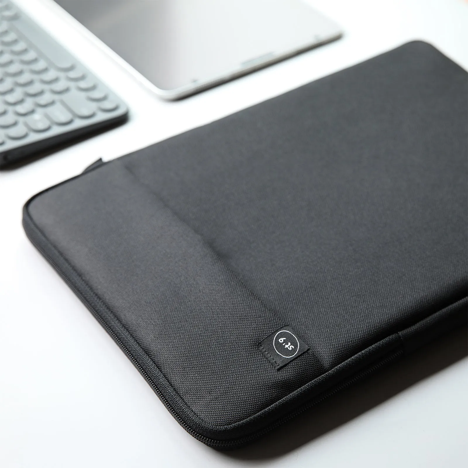 13" Padded Laptop Sleeve, Water-Resistant, Black - ST'9