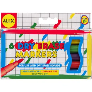 6 COLORED Dry Erase Markers