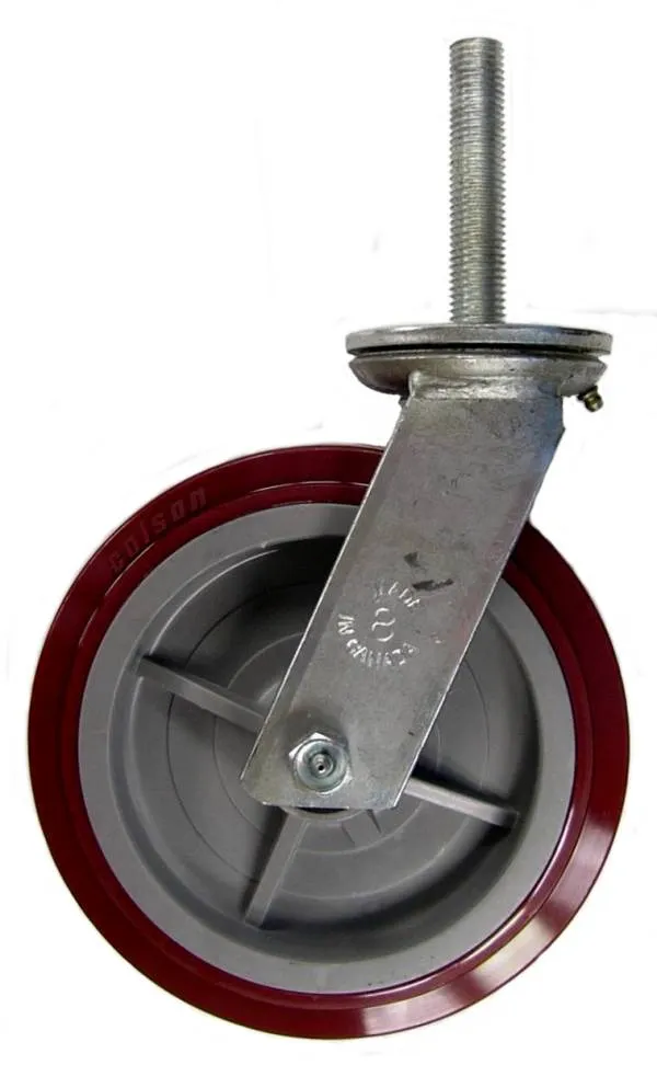 8" x 2" Polyurethane Wheel Stem Caster with 3/4" Threaded Stem - 1,000 Lbs Capacity