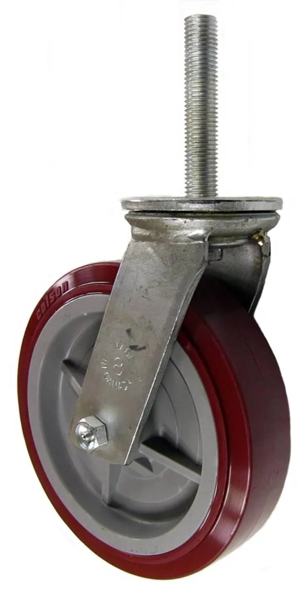 8" x 2" Polyurethane Wheel Stem Caster with 3/4" Threaded Stem - 1,000 Lbs Capacity