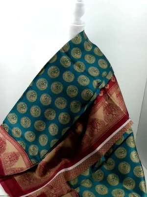 Banarasi Silk Traditional Saree in Green and Gold