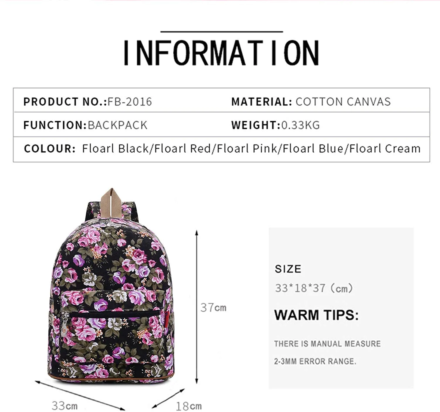 Bravo Floral (14 Inch) School Backpack - Floral Black