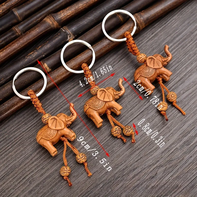 Carved Animal Keychain Cute Polyresin Charm for Bags and Keys