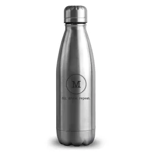 Central Park Travel Bottle - Matte Silver - Typewriter Monogram Printing