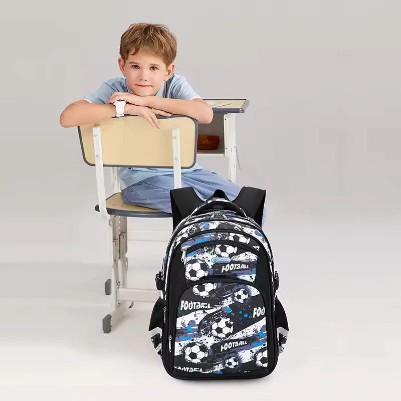 Champ’s Choice Football Print School Bag - Waterproof, Large Capacity Backpack