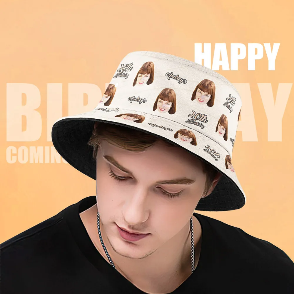 Custom Face Bucket Hat Birthday Gift Unisex Summer Fisherman Hat for Family Friends