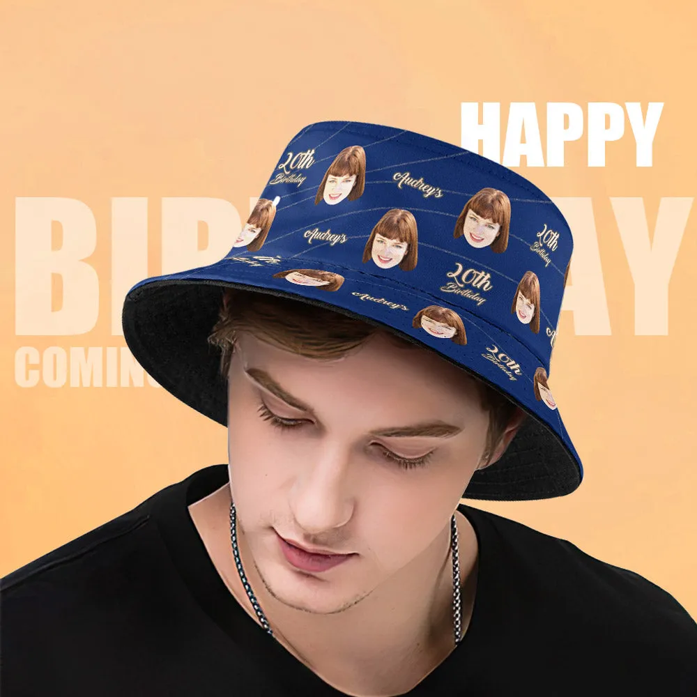 Custom Face Bucket Hat Birthday Gift Unisex Summer Fisherman Hat for Family Friends