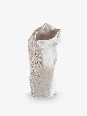 Free Form Drape Vase in White by Gilles Caffier