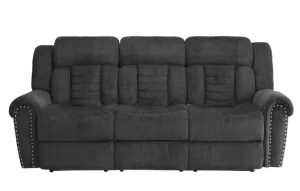 Homelegance Furniture Nutmeg Double Reclining Sofa in Charcoal Gray 9901CC-3