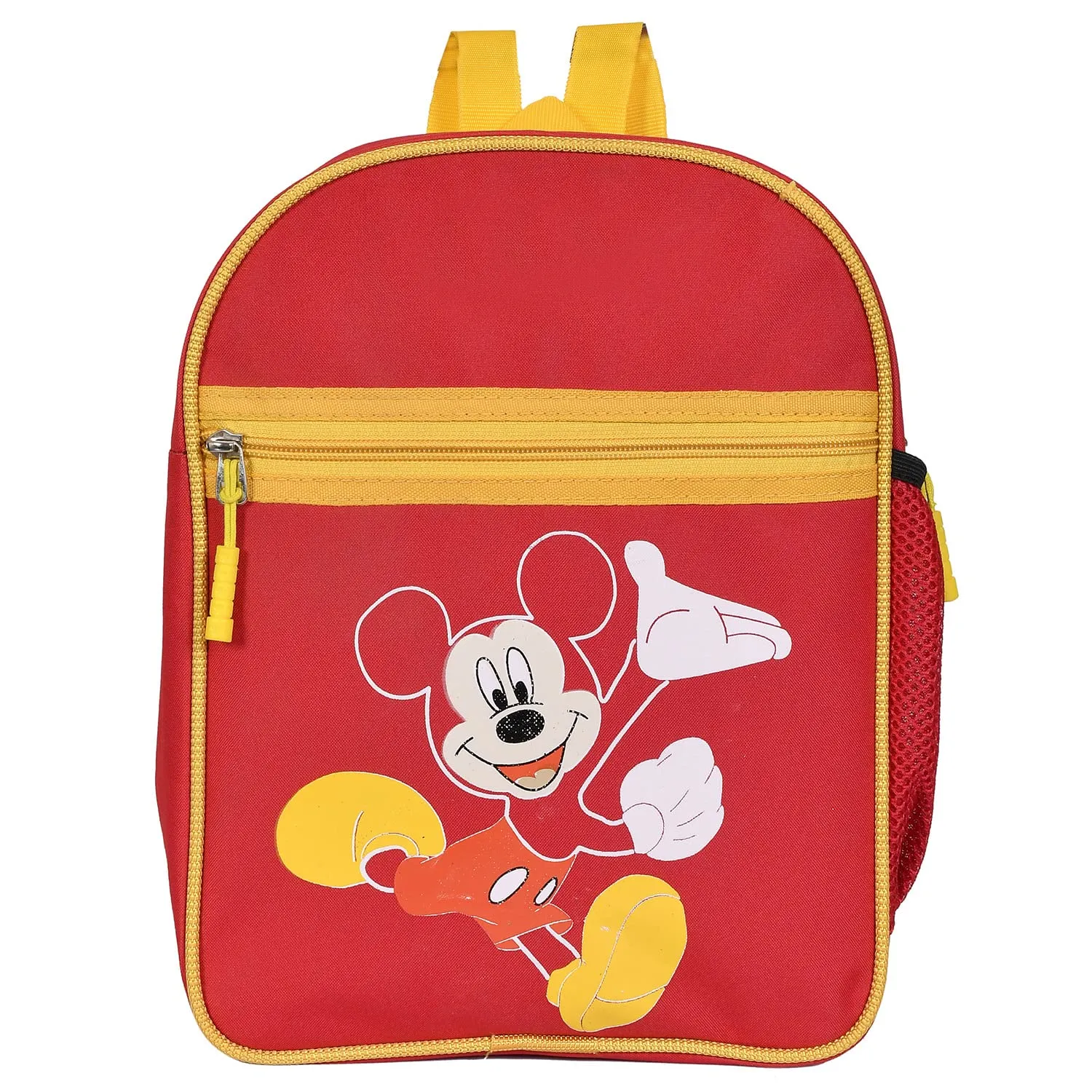 Kuber Industries Polyester Waterproof Disney Mickey Mouse Print Backpack|Sturdy School Bag For Kids,13 Inch (Red)