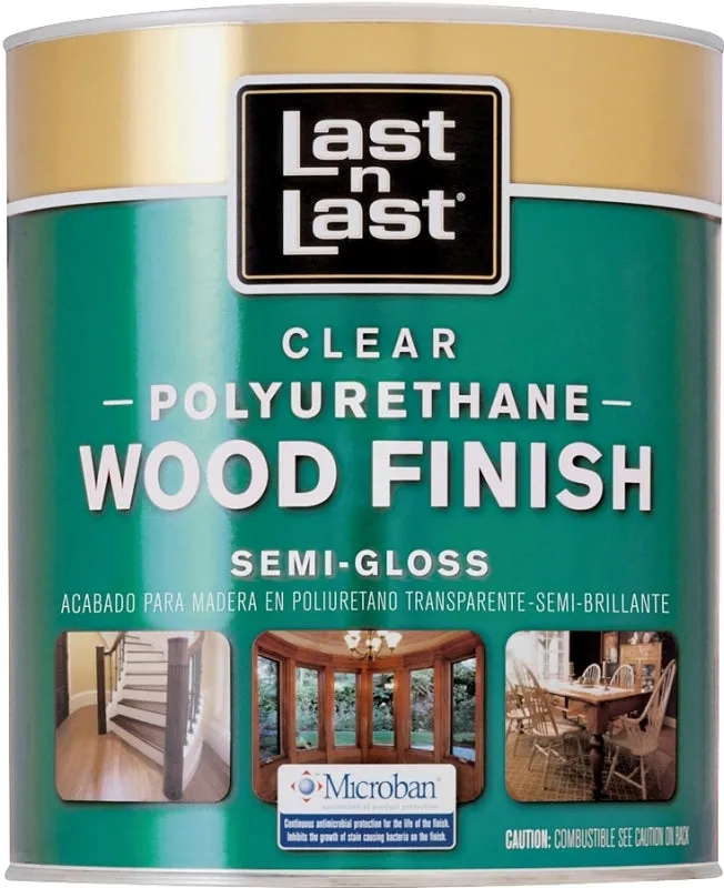 Last n Last 53204 Polyurethane Wood Finish, Semi-Gloss, Liquid, Clear, 1 qt, Can :QUART: QUANTITY: 1