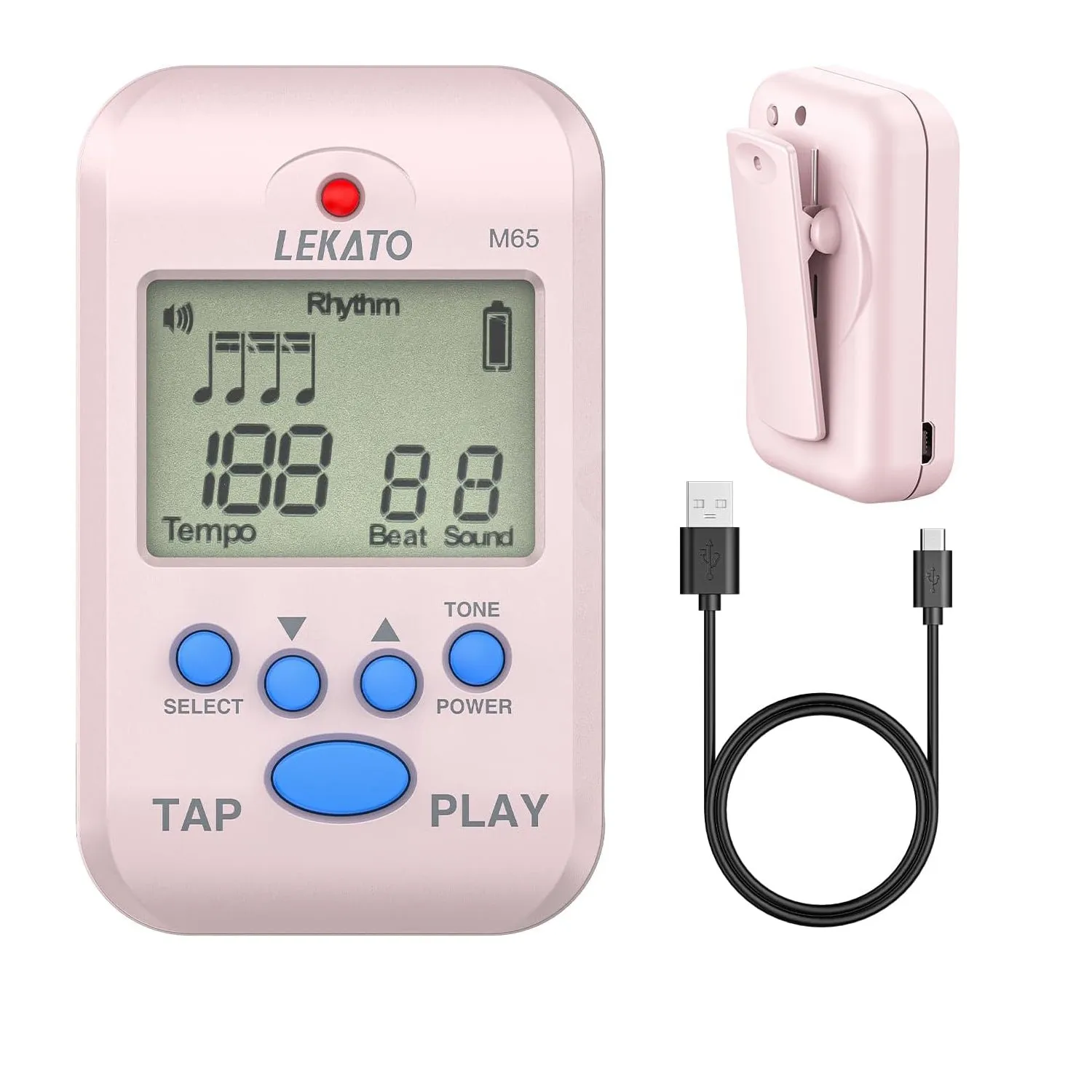 LEKATO M65 Digital Metronome Rechargeable LCD Electronic