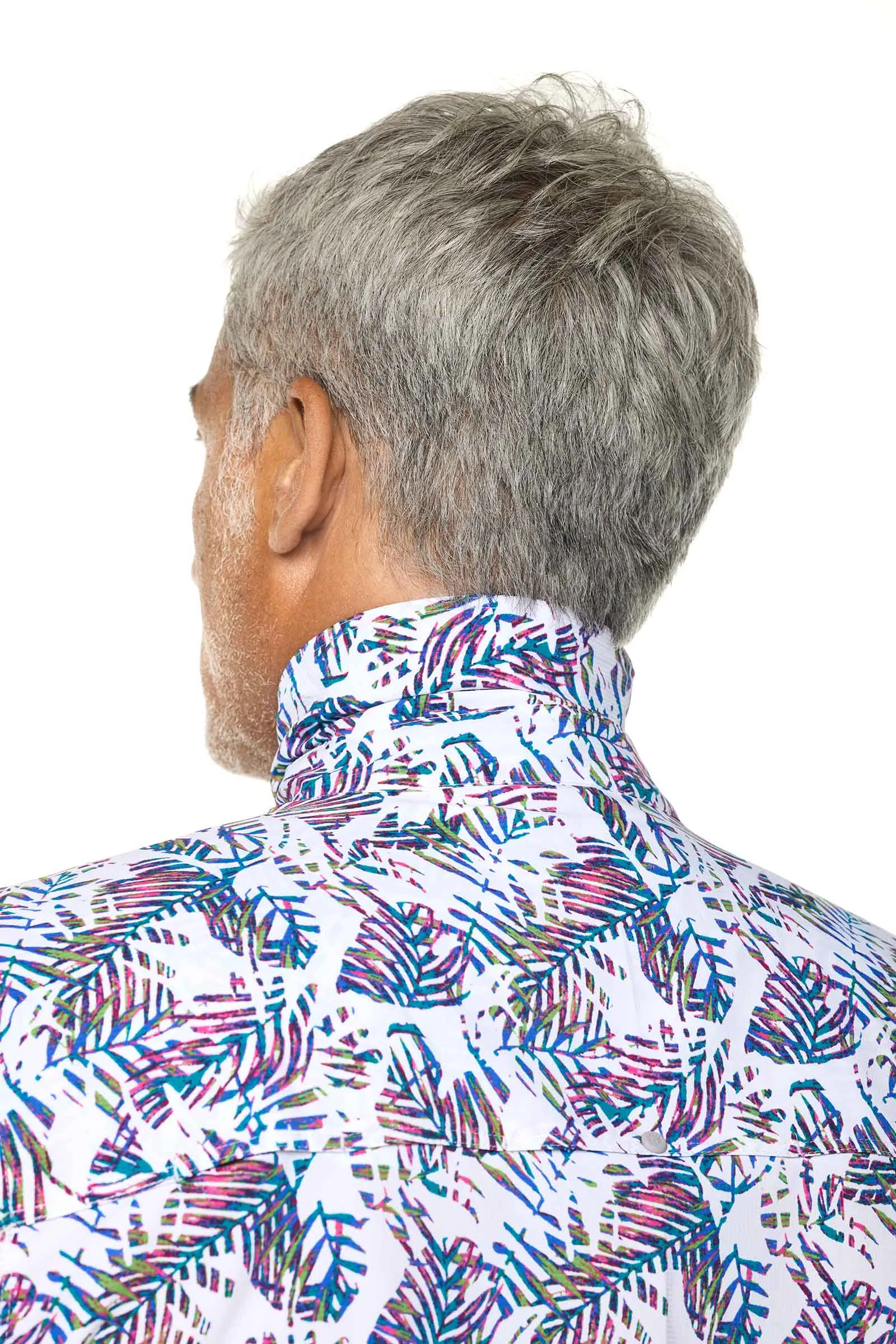 Men's Nassau Fishing Shirt  |  Magnolia Pink Beach Leaves