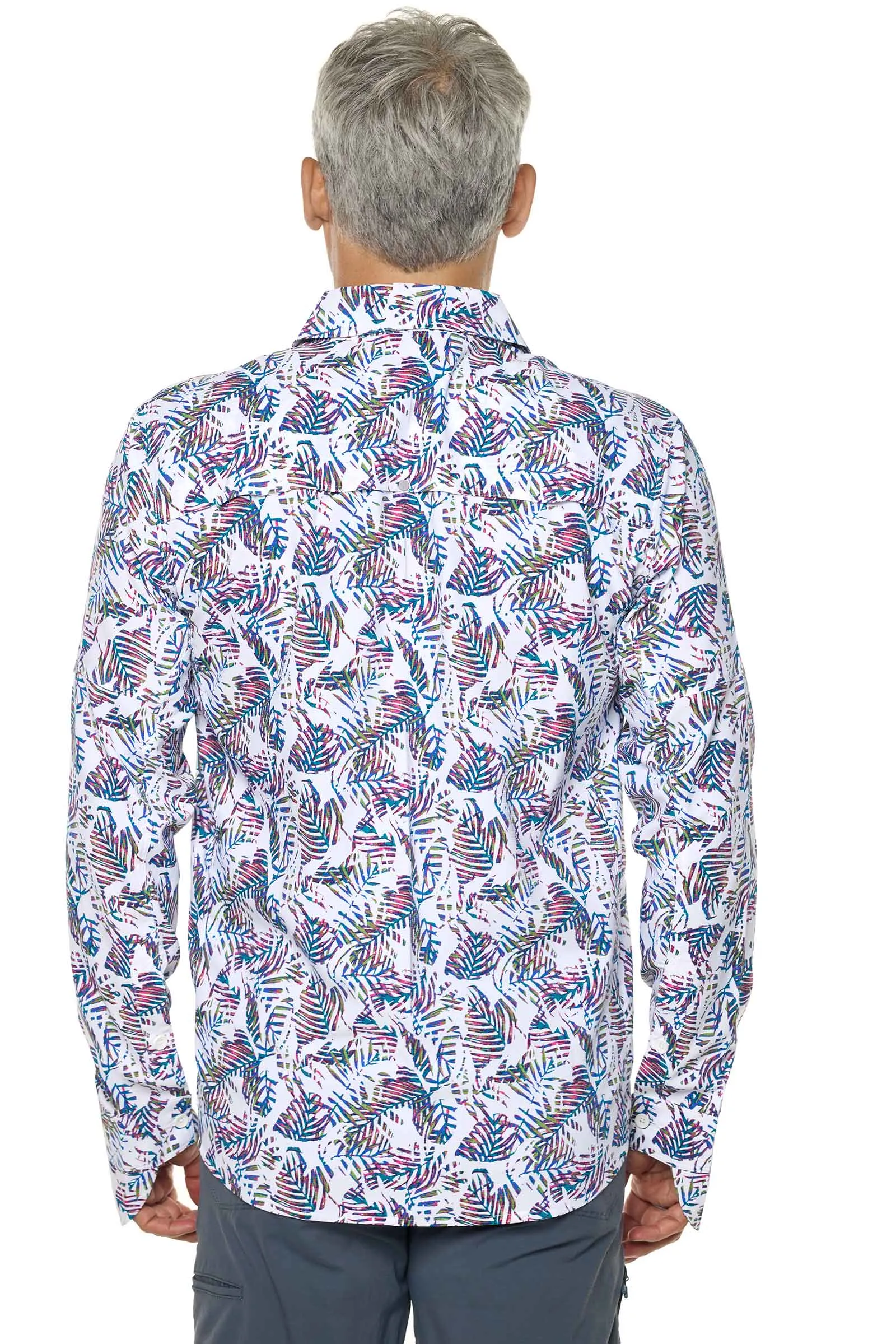 Men's Nassau Fishing Shirt  |  Magnolia Pink Beach Leaves