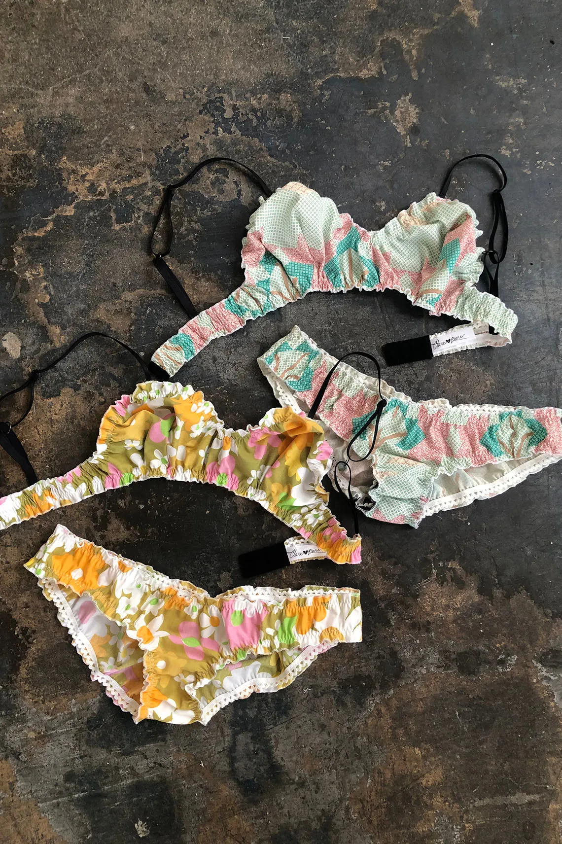 Mystery Print Oleander Bralette & Bloomer Set