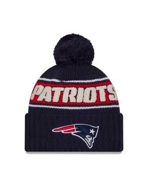 New Era Men's NFL New England Patriots Sideline 24 Sport Pom Knit Toque