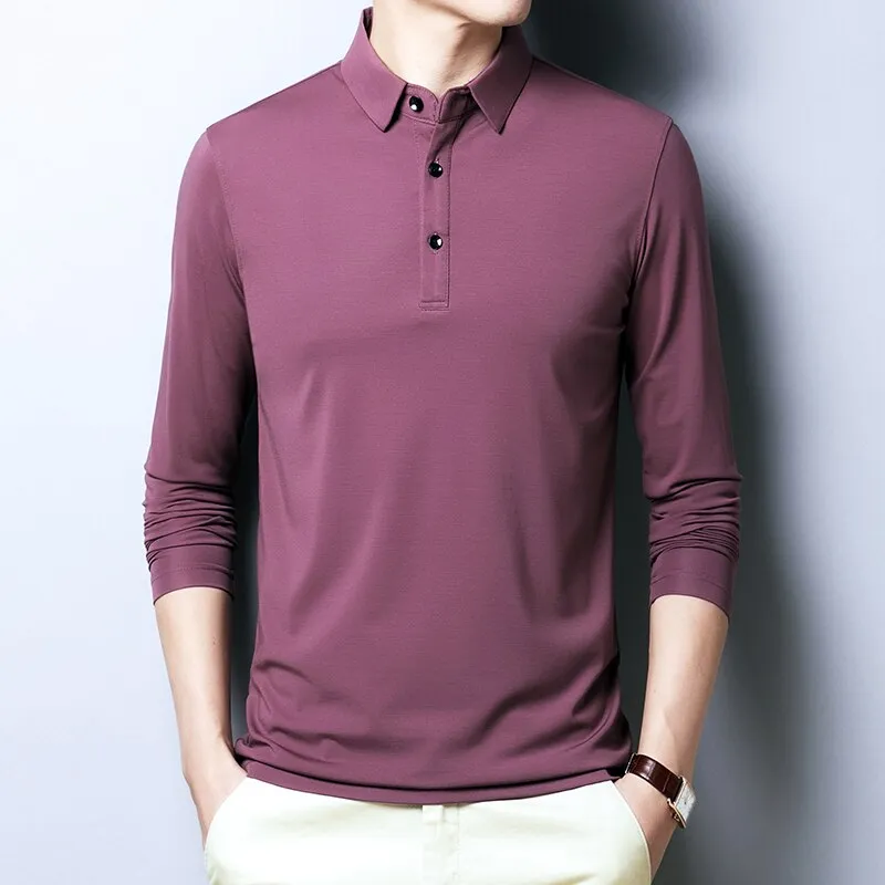 Nsqured "Classic Elegance" Men's Long Sleeve Cotton Polo Shirt