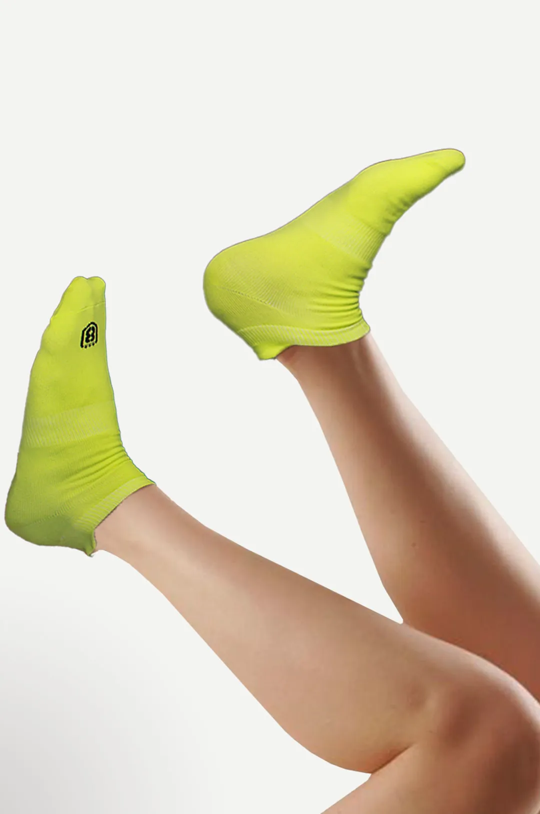 Nylon Low Ankle Socks With Rubber Grip  - Neon