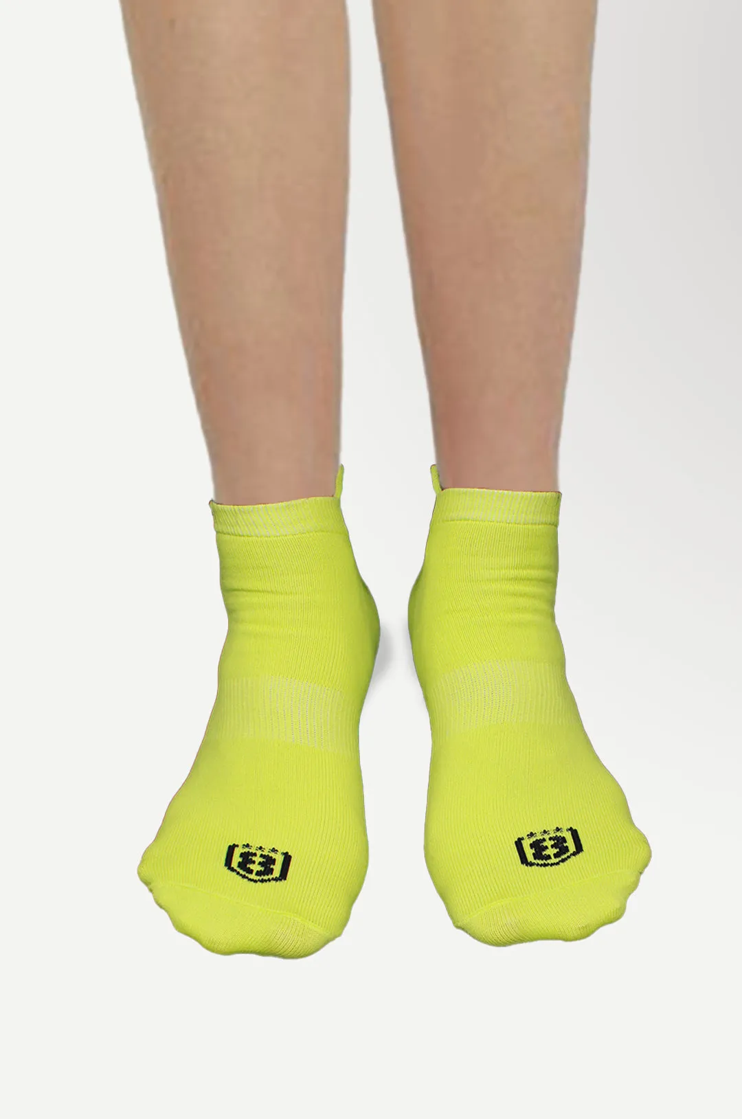 Nylon Low Ankle Socks With Rubber Grip  - Neon