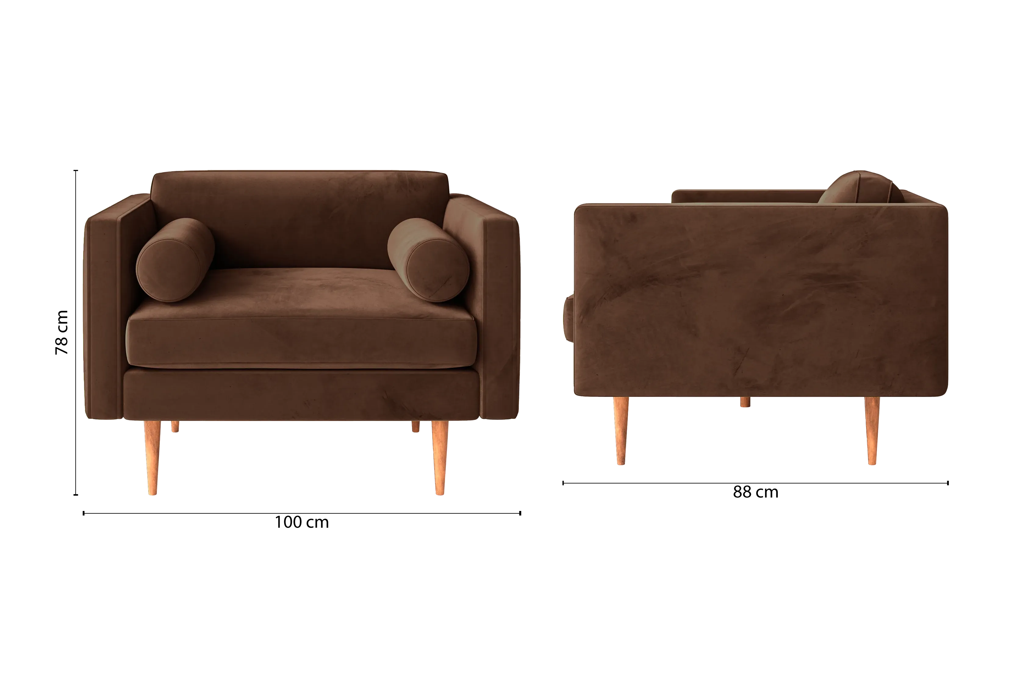 Salerno Armchair Coffee Brown Velvet