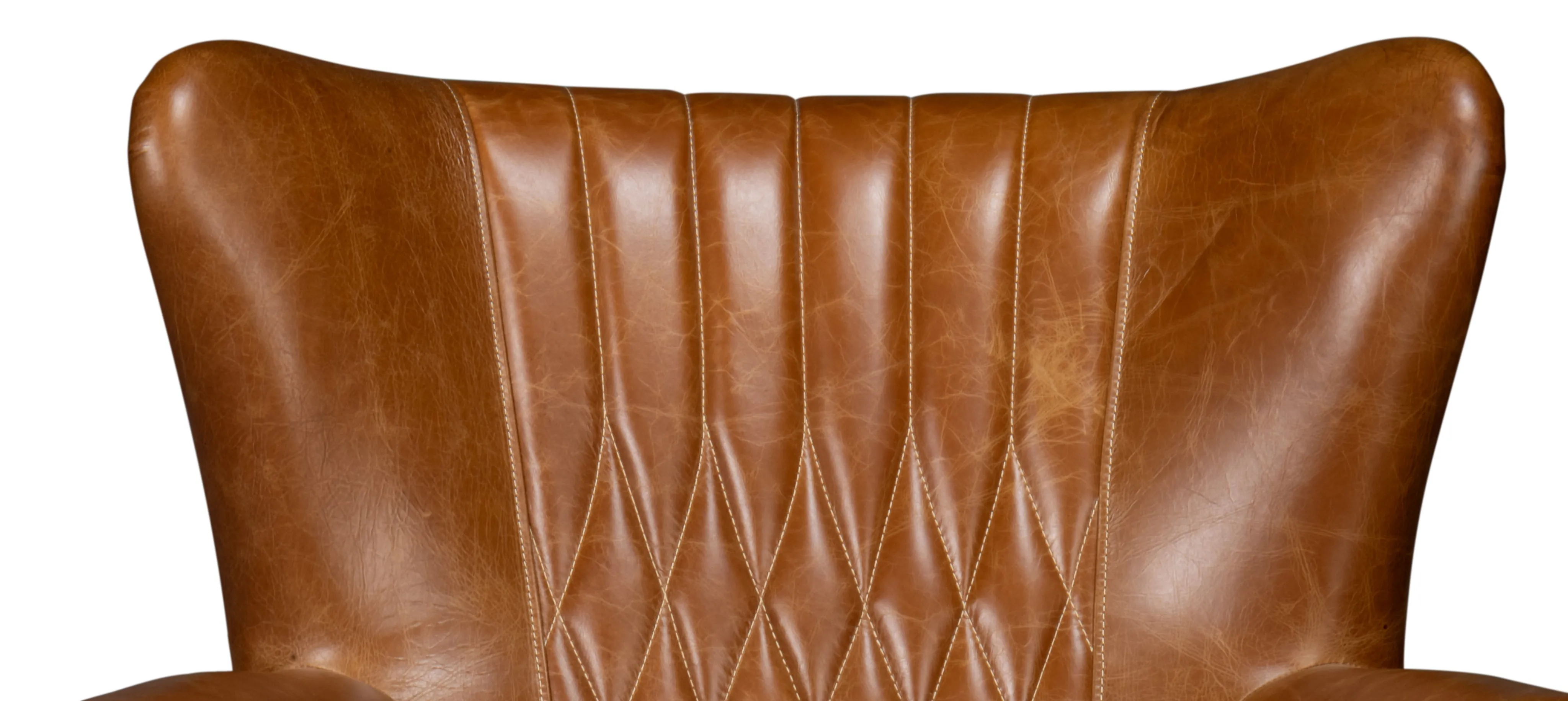 Sarreid - Bugatti Leather Swivel Chair  Cuba Brown - Brown - Traditional