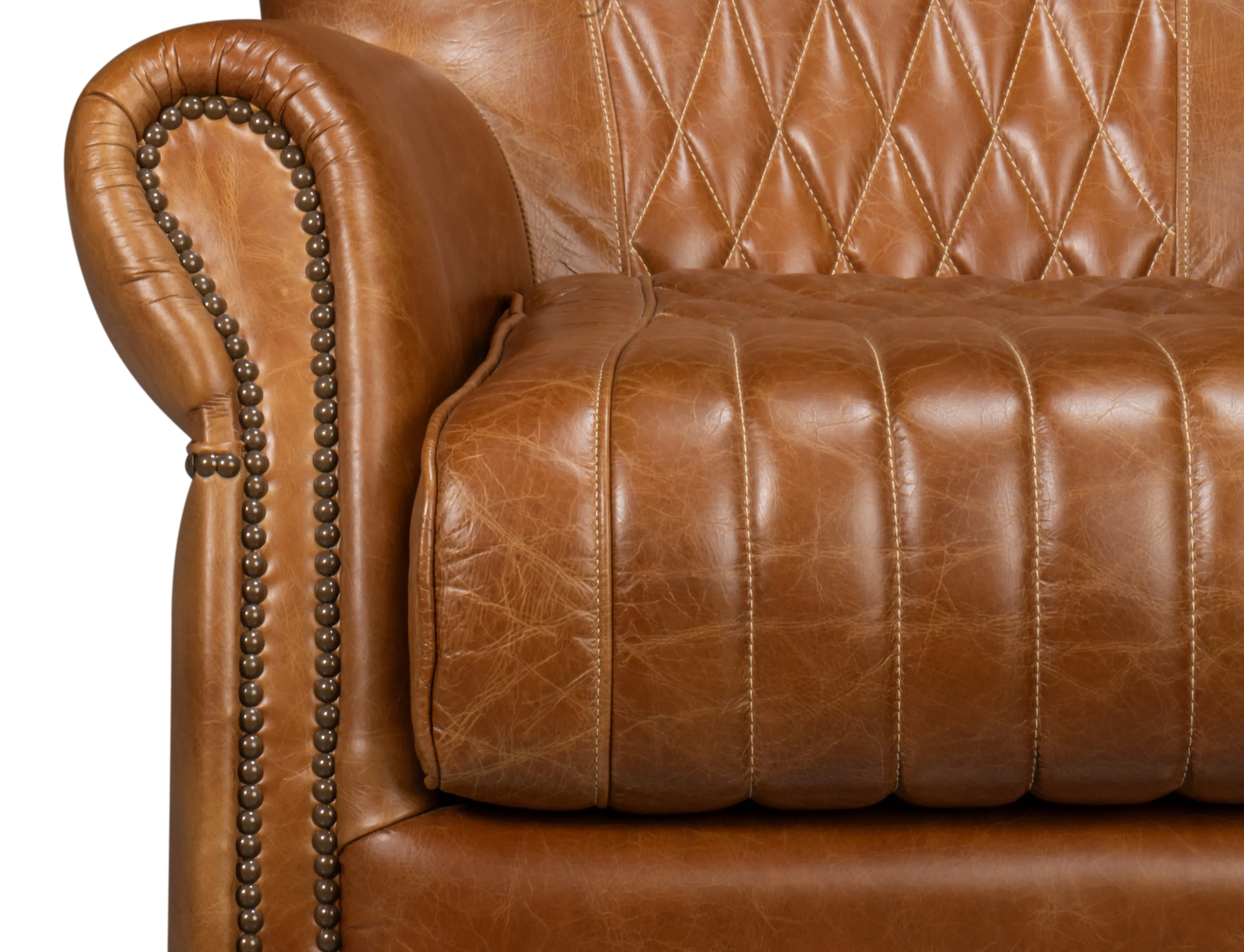 Sarreid - Bugatti Leather Swivel Chair  Cuba Brown - Brown - Traditional