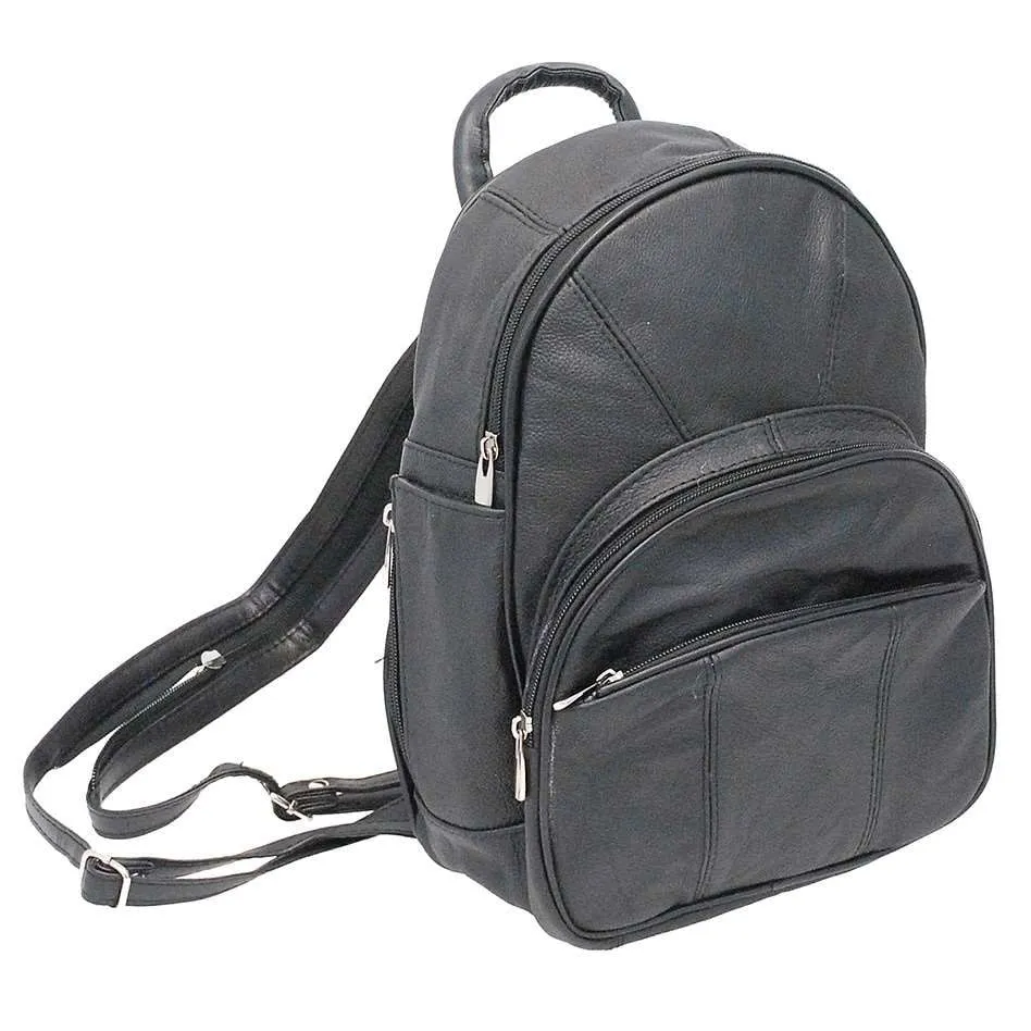 Small Round Top Zipper Backpack Purse w/Organizer #BPS3303K