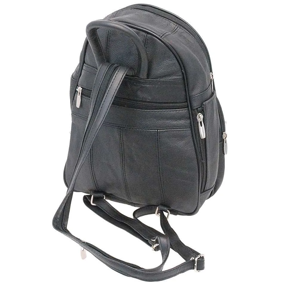 Small Round Top Zipper Backpack Purse w/Organizer #BPS3303K