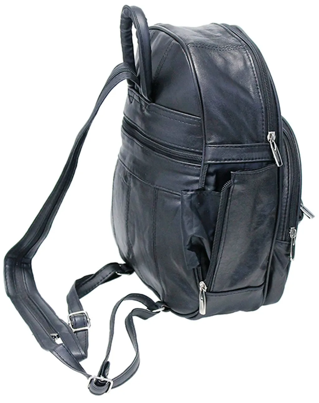 Small Round Top Zipper Backpack Purse w/Organizer #BPS3303K